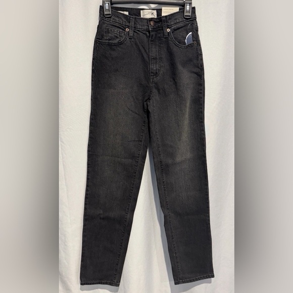Universal Thread High Rise 90s Straight Leg Jeans Stretch Black Denim 00 R NWT - Picture 2 of 13